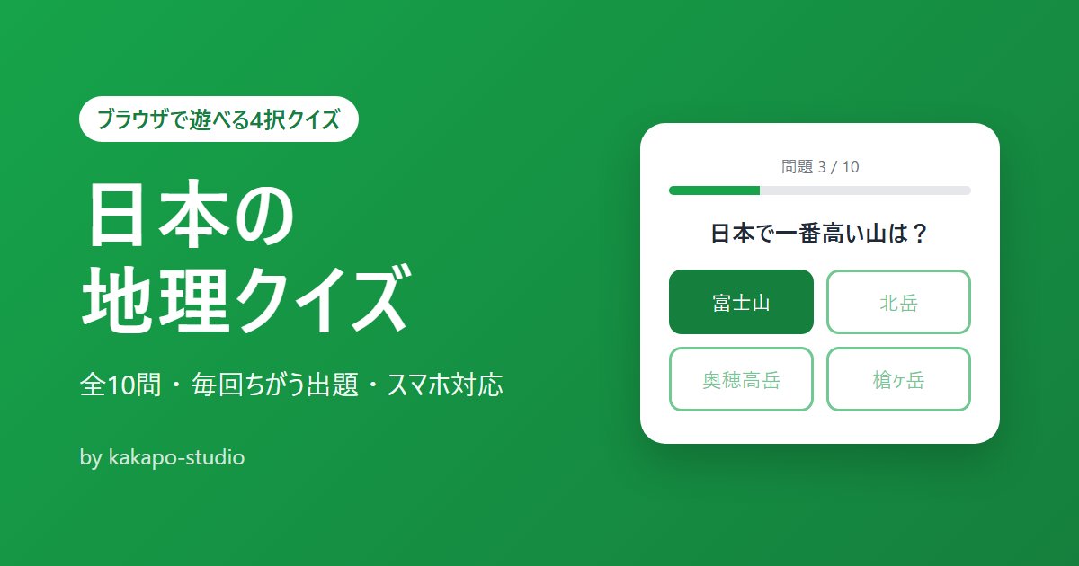 日本の地理クイズの紹介画像